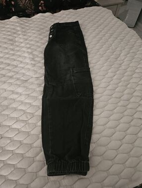 Black Cargo Jogger Jeans